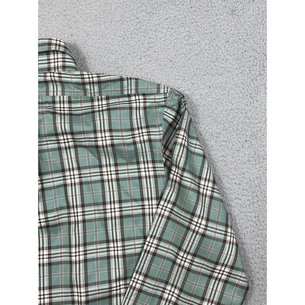 Brooks Brothers Mens Size XL Regent Green Plaid Long Sleeve Button Up Shirt - Picture 8 of 12